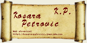 Kosara Petrović vizit kartica